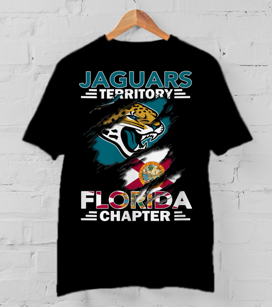 Jaguars Territory Florida Chapter With Logo And State Flag Elements T-Shirt