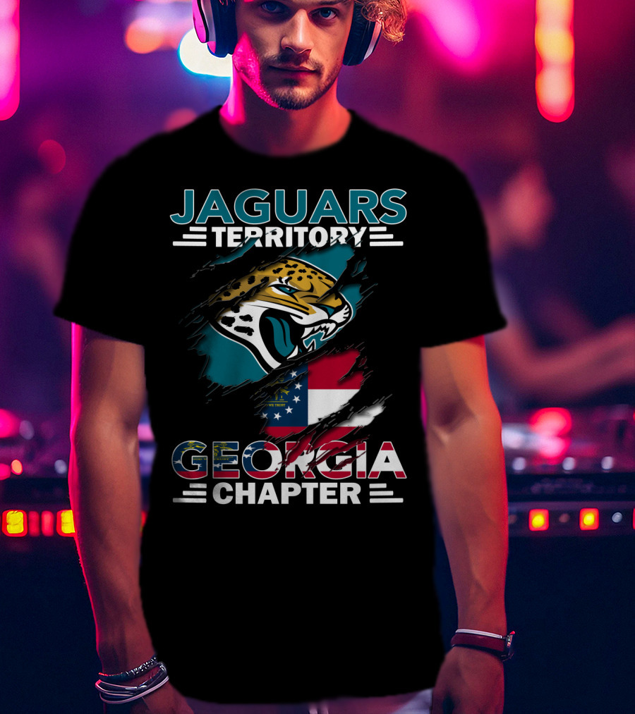 Jaguars Territory Georgia Chapter USA Flag Jaguar Head T-Shirt