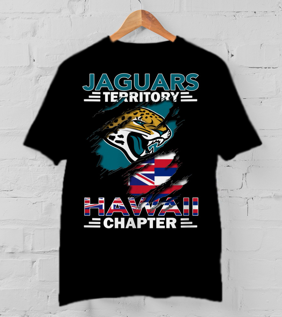 Jaguars Territory Hawaii Chapter Flag Rips With Jaguar T-Shirt