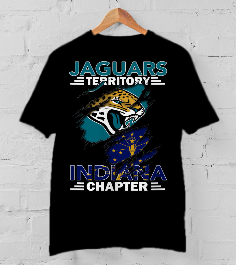 Jaguars Territory Indiana Chapter Flag And Logo Alignment T-Shirt