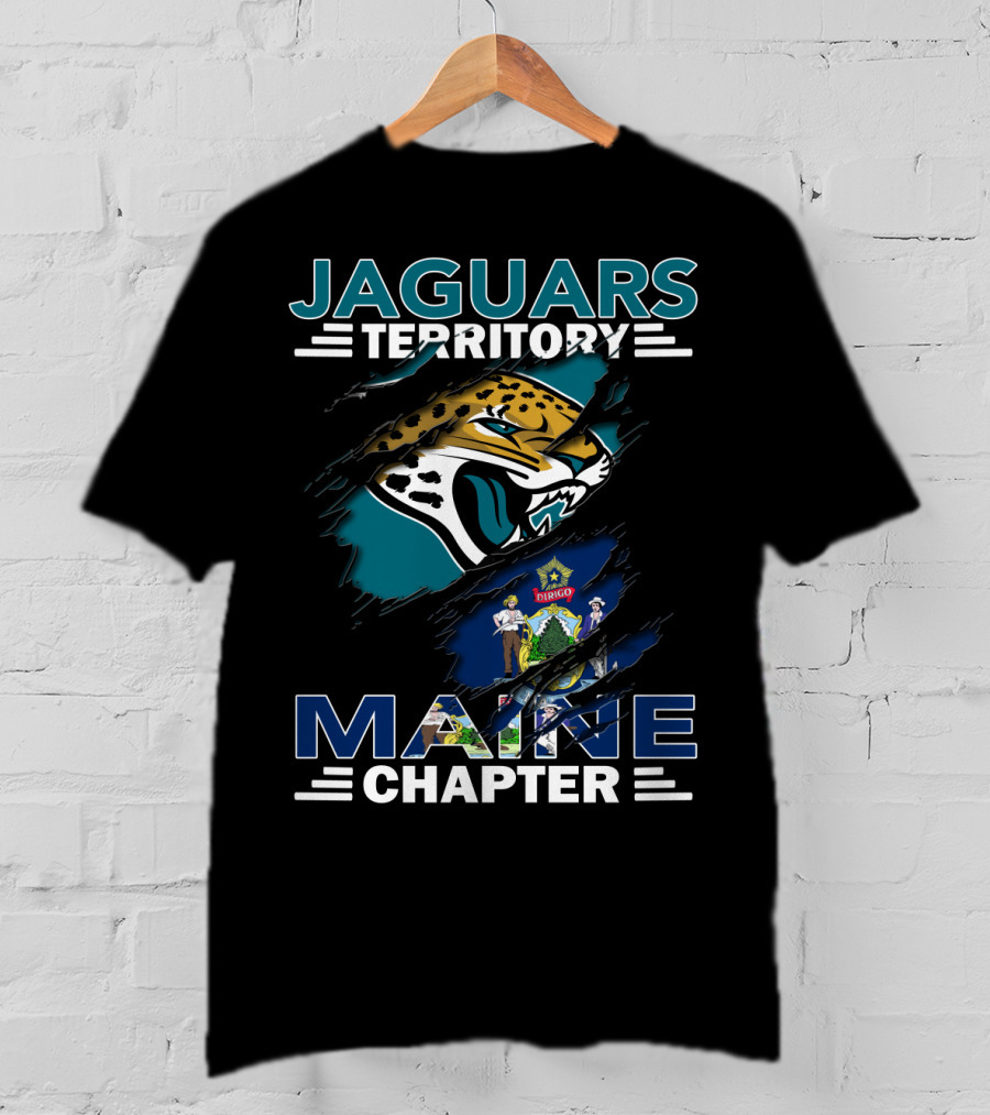 Jaguars Territory Maine Chapter With Logo And State Emblem T-Shirt
