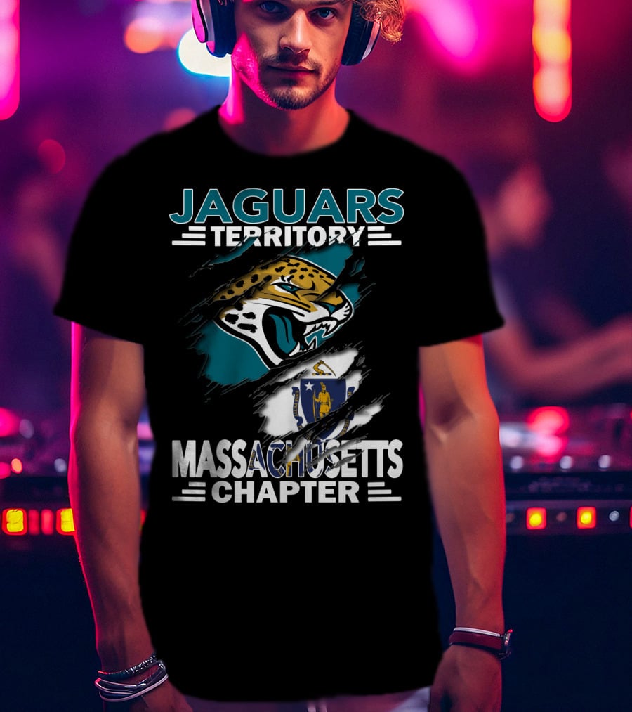 Jaguars Territory Massachusetts Chapter Jaguars Logo With Massachusetts Flag T-Shirt