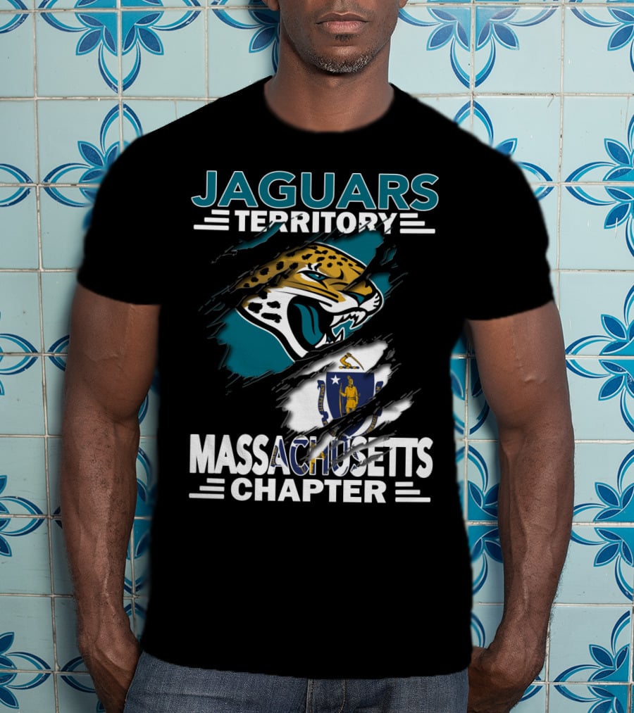 Jaguars Territory Massachusetts Chapter Jaguars Logo With Massachusetts Flag T-Shirt