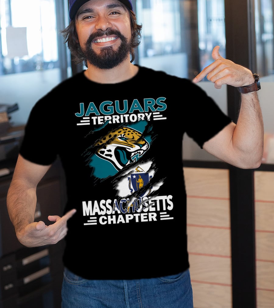 Jaguars Territory Massachusetts Chapter Jaguars Logo With Massachusetts Flag T-Shirt