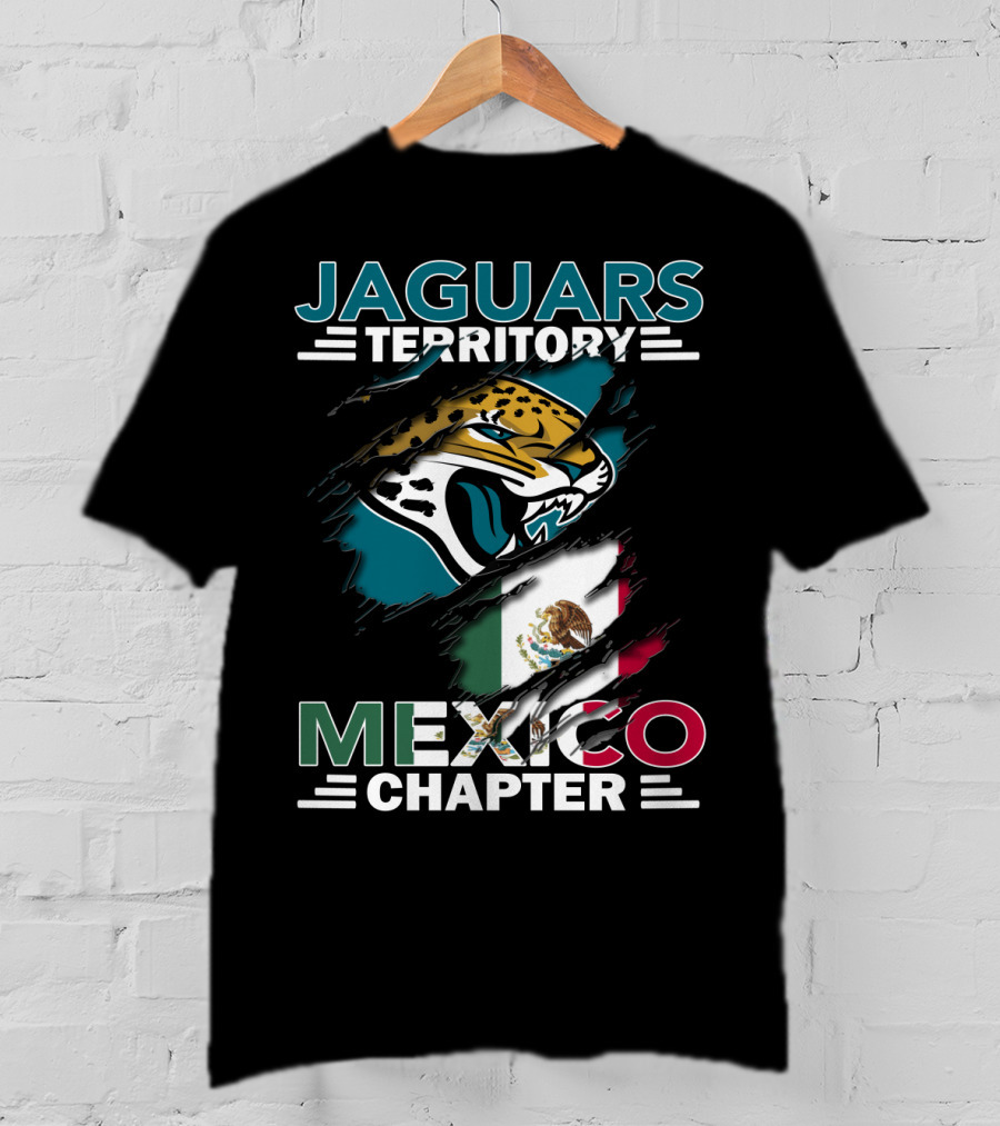 Jaguars Territory Mexico Chapter With Jaguar Mascot And Mexican Flag T-Shirt