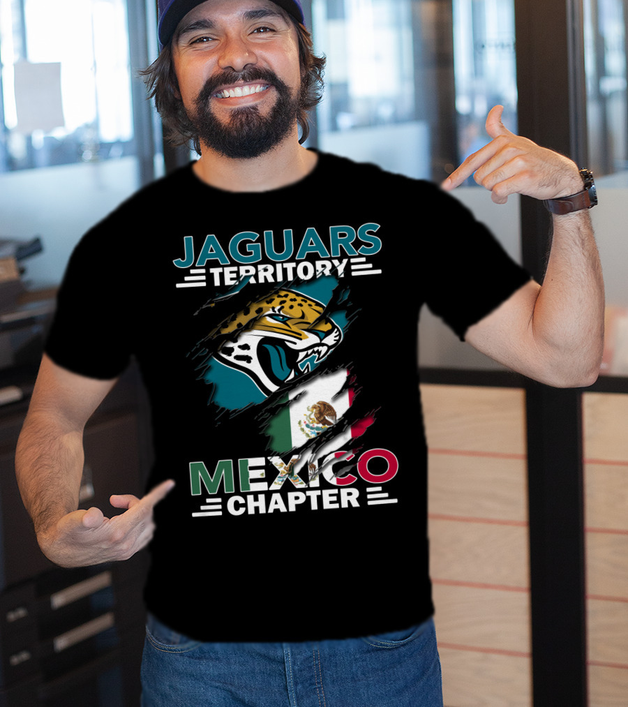 Jaguars Territory Mexico Chapter With Jaguar Mascot And Mexican Flag T-Shirt