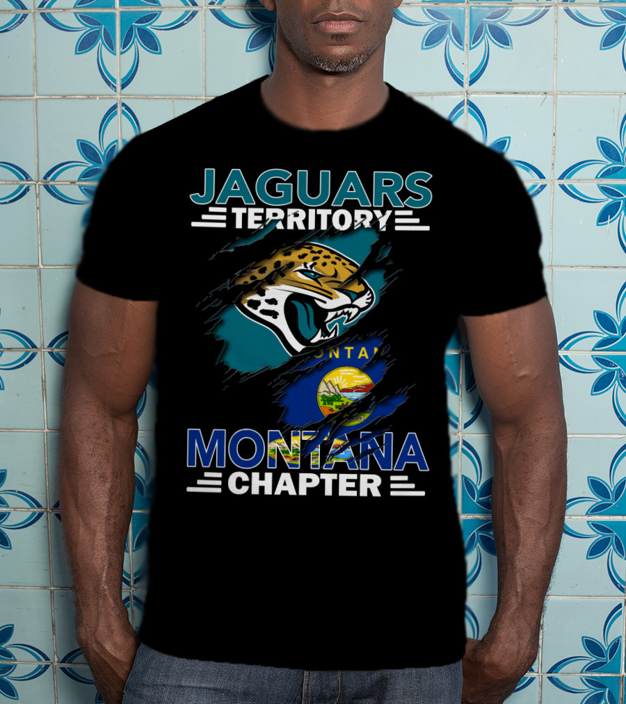 Jaguars Territory Montana Chapter Ripped Flag T-Shirt