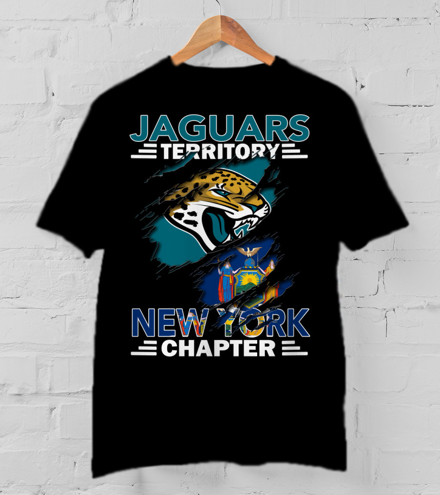 Jaguars Territory New York Chapter Jaguars Logo And New York State Flag T-Shirt