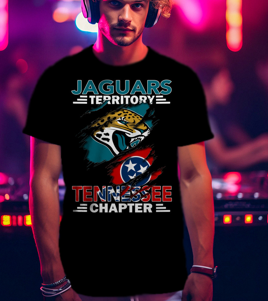 Jaguars Territory Tennessee Chapter Logo With Jaguar And Tennessee Flag T-Shirt