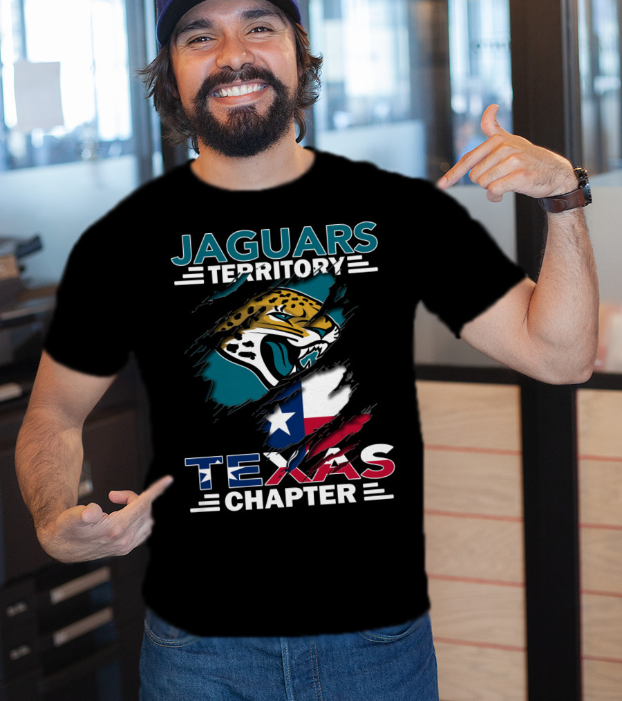 Jaguars Territory Texas Chapter With Texas Flag And Jaguar T-Shirt