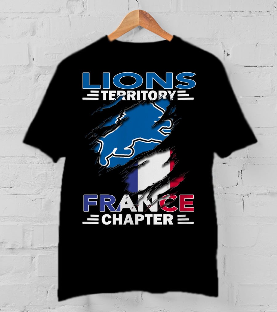 Lions Territory France Chapter Ripped Flag T-Shirt