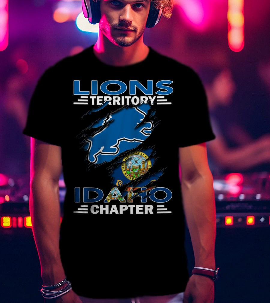 Lions Territory Idaho Chapter State Seal And Lion Map T-Shirt