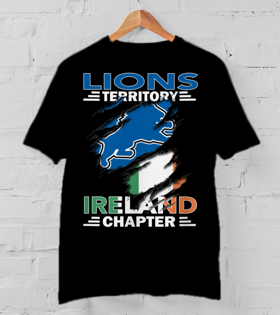 Lions Territory Detroit Ireland Chapter Irish Flag T-Shirt