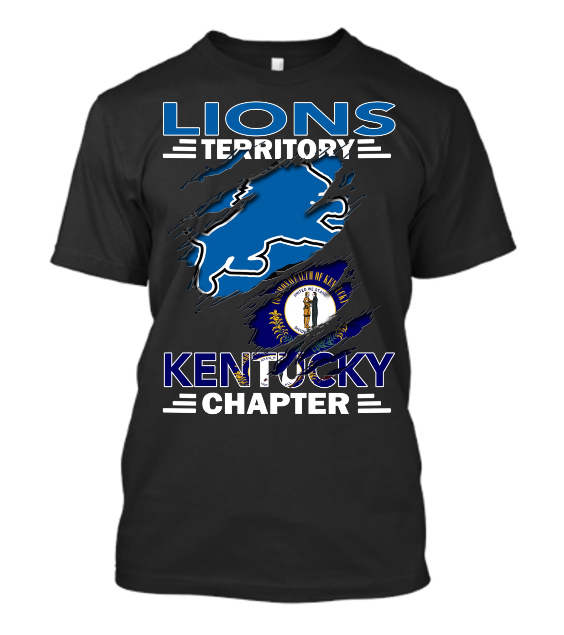 Lions Territory Kentucky Chapter Blue And State Flag T-Shirt