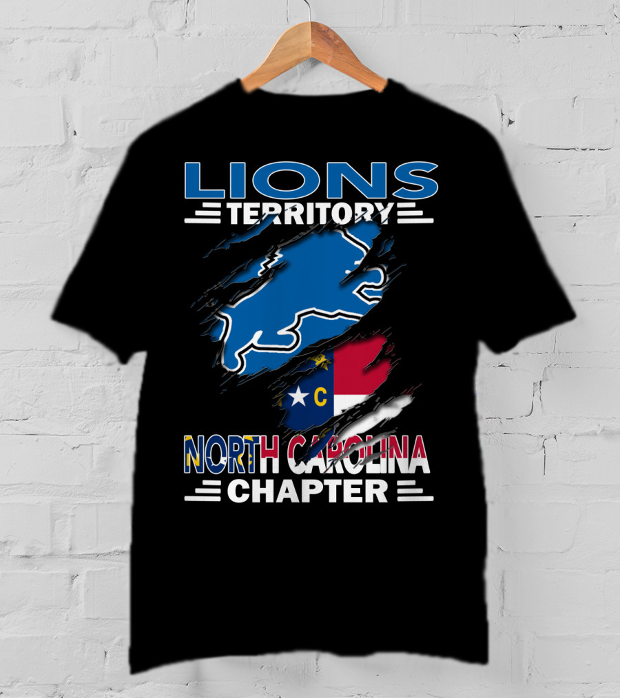 Lions Territory North Carolina Chapter State Flag Ripped T-Shirt