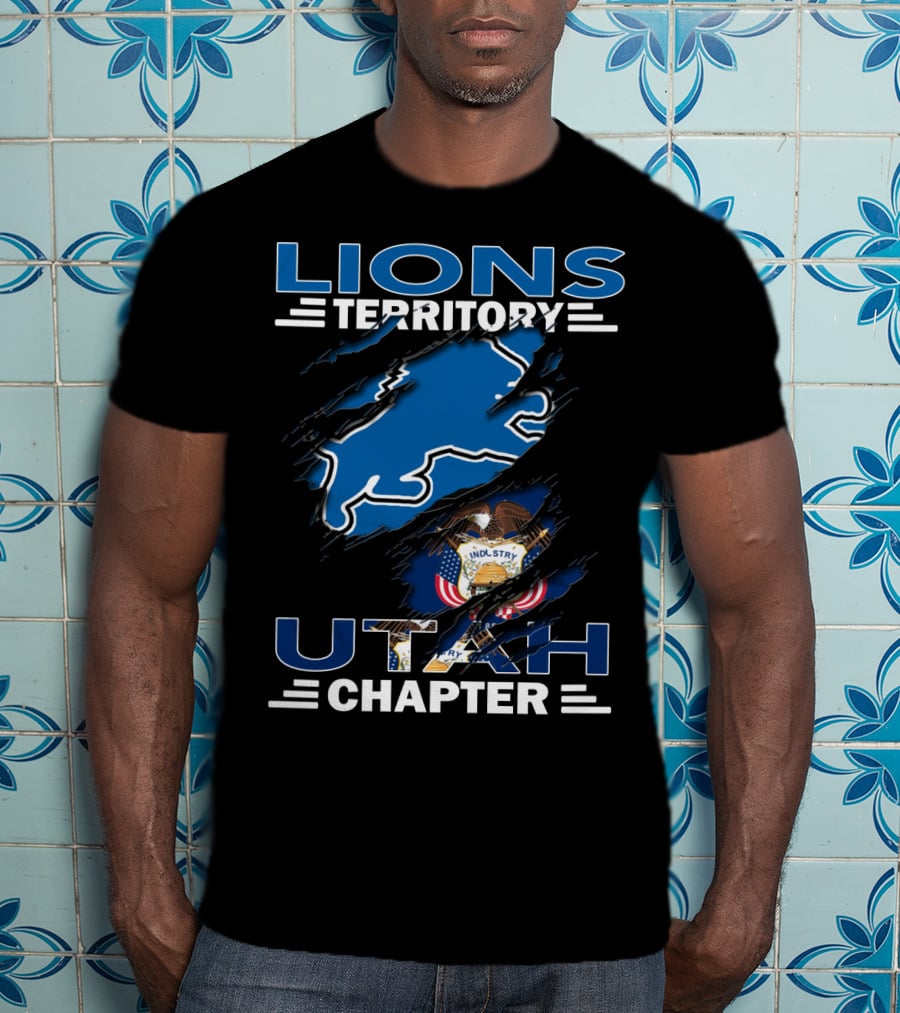 Lions Territory Utah Chapter State Flag Emblem T-Shirt