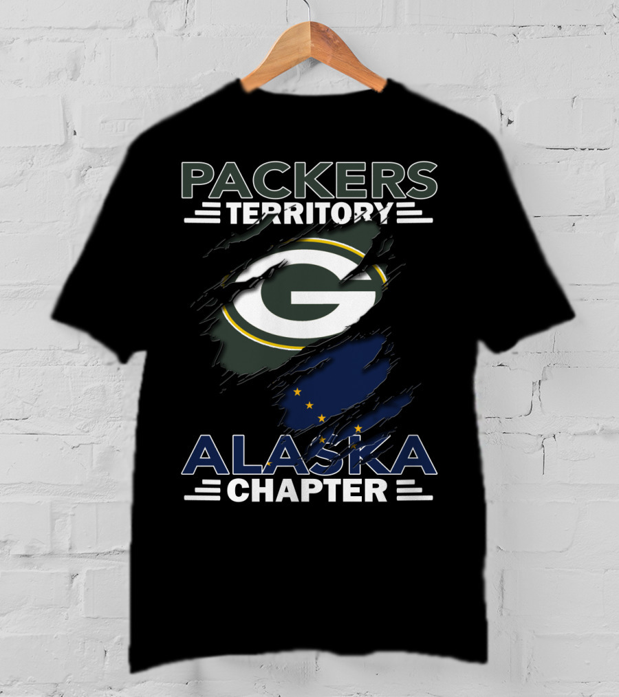 Packers Territory Alaska Chapter Green Bay Logo And Alaska Flag T-Shirt