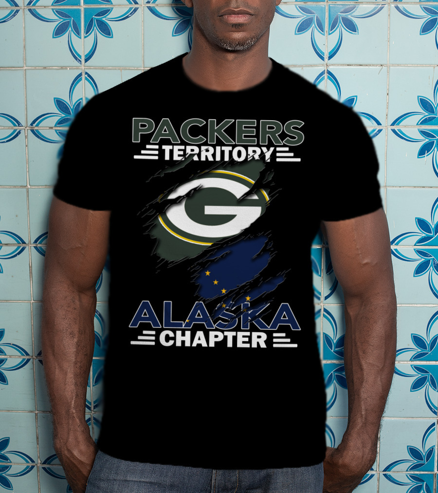 Packers Territory Alaska Chapter Green Bay Logo And Alaska Flag T-Shirt