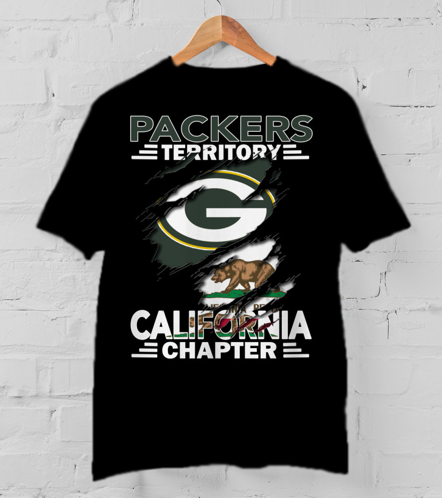 Packers Territory California Chapter Green Bay Bear Flag T-Shirt