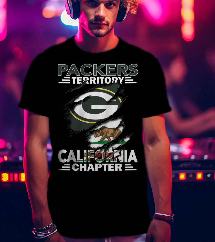 Packers Territory California Chapter Green Bay Bear Flag T-Shirt