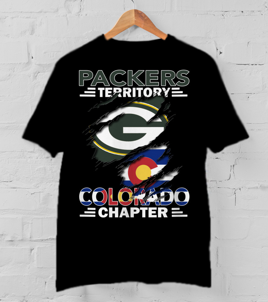 Packers Territory Colorado Chapter Green Bay Colorado Flag T-Shirt