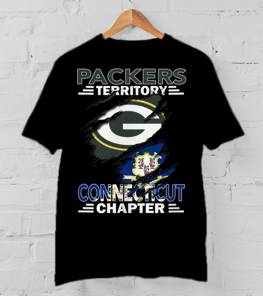 Packers Territory Connecticut Chapter Green Bay Logo And Connecticut State Emblem T-Shirt