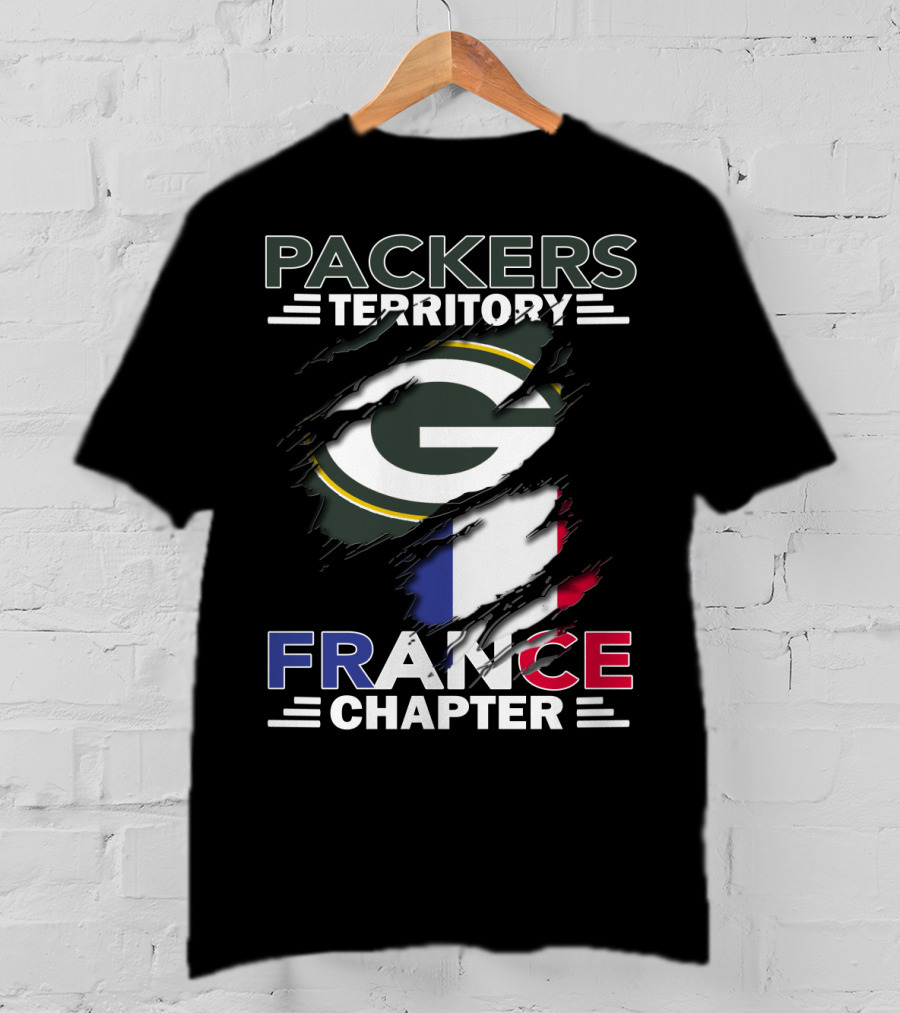 Packers Territory France Chapter Green Bay Logo French Flag T-Shirt
