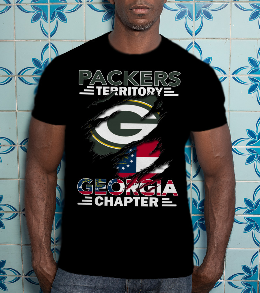 Packers Territory Georgia Chapter Green Bay Football Logo And Georgia Flag Integration T-Shirt