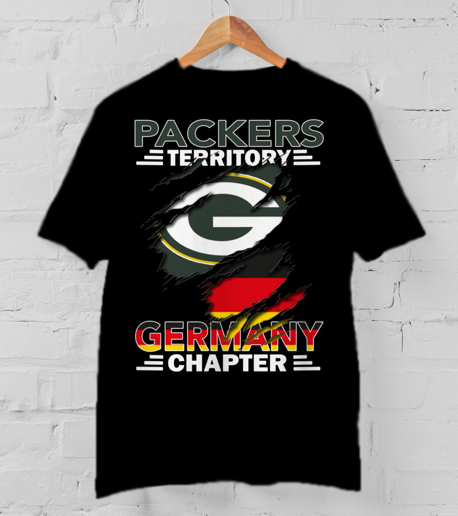 Packers Territory Germany Chapter Green Bay Logo With German Flag T-Shirt