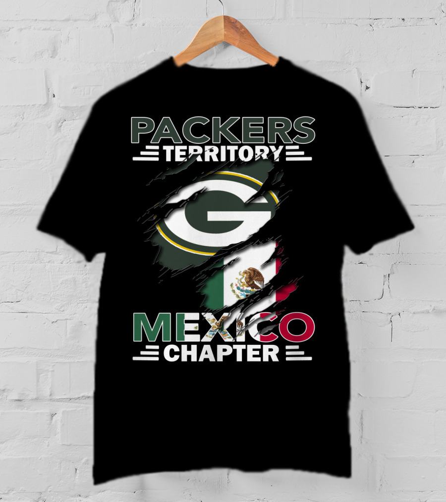 Packers Territory Mexico Chapter Green Bay Logo Mexican Flag T-Shirt