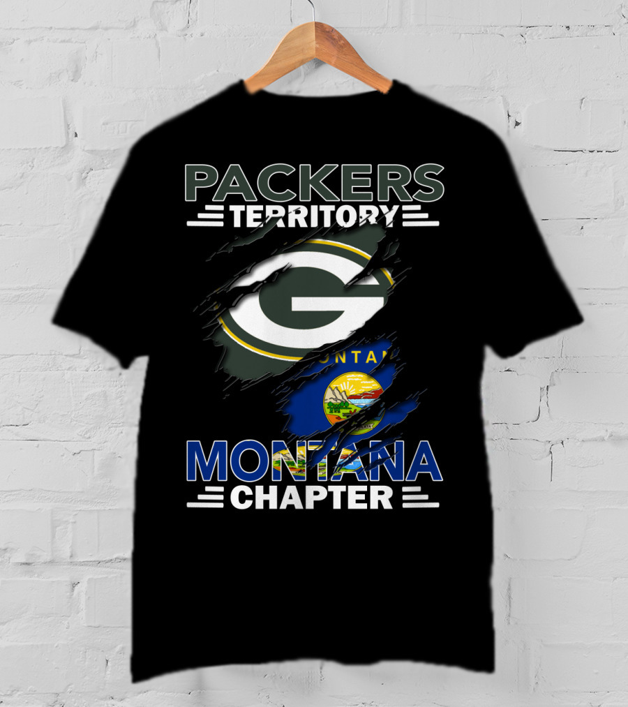 Packers Territory Montana Chapter Football Flag Hybrid T-Shirt