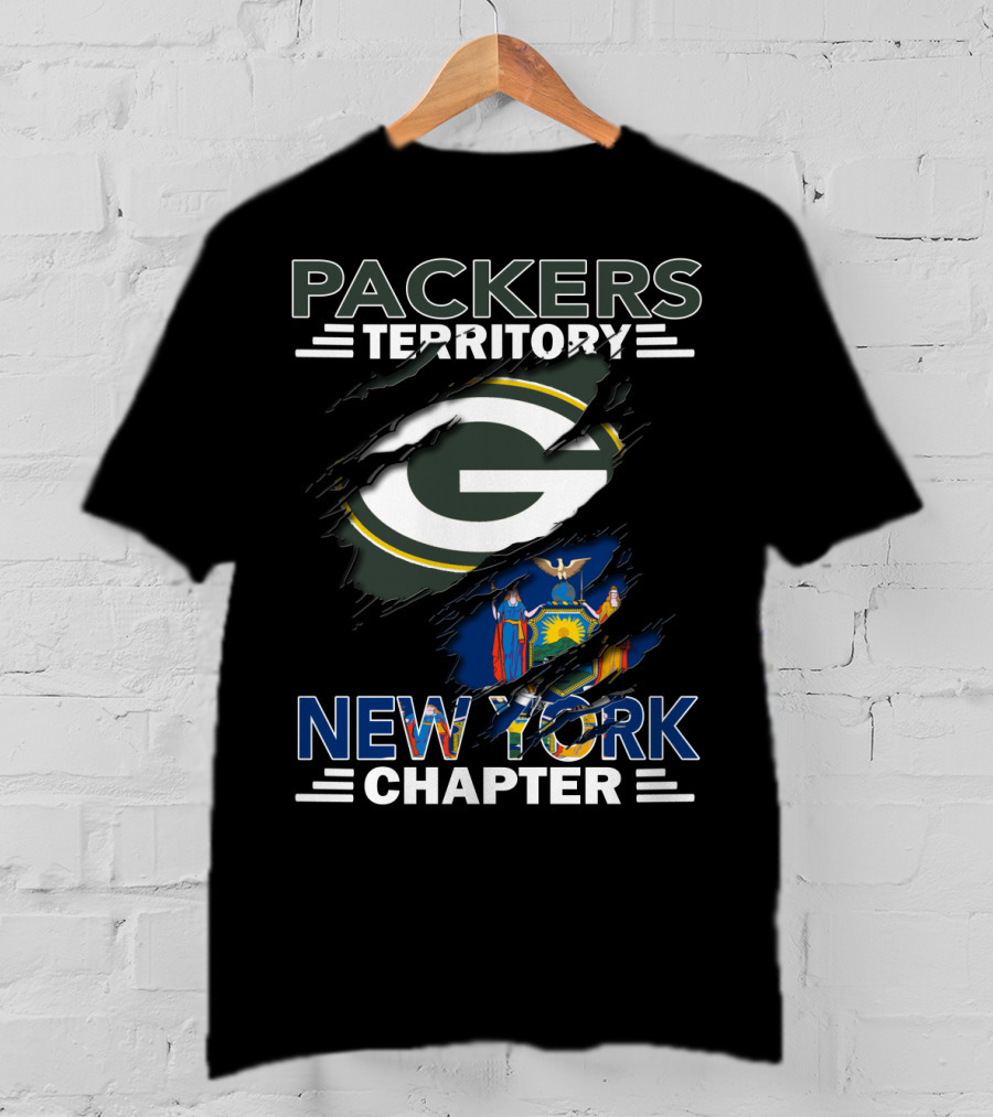 Packers Territory New York Chapter Green Bay Icon New York Flag T-Shirt