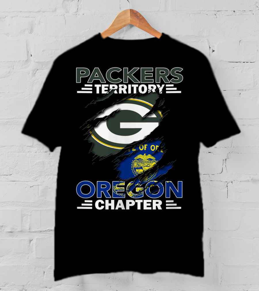 Packers Territory Green Bay Logo Oregon Chapter State Flag T-Shirt