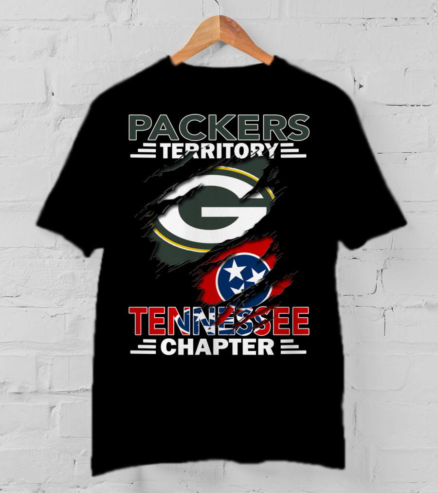 Packers Territory Tennessee Chapter Green Bay Logo Tennessee Flag T-Shirt