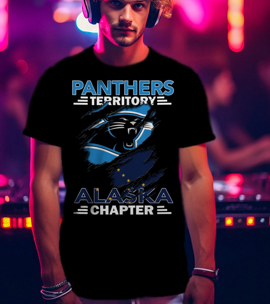 Panthers Territory Alaska Chapter Carolina Logo With Alaska Flag Elements T-Shirt