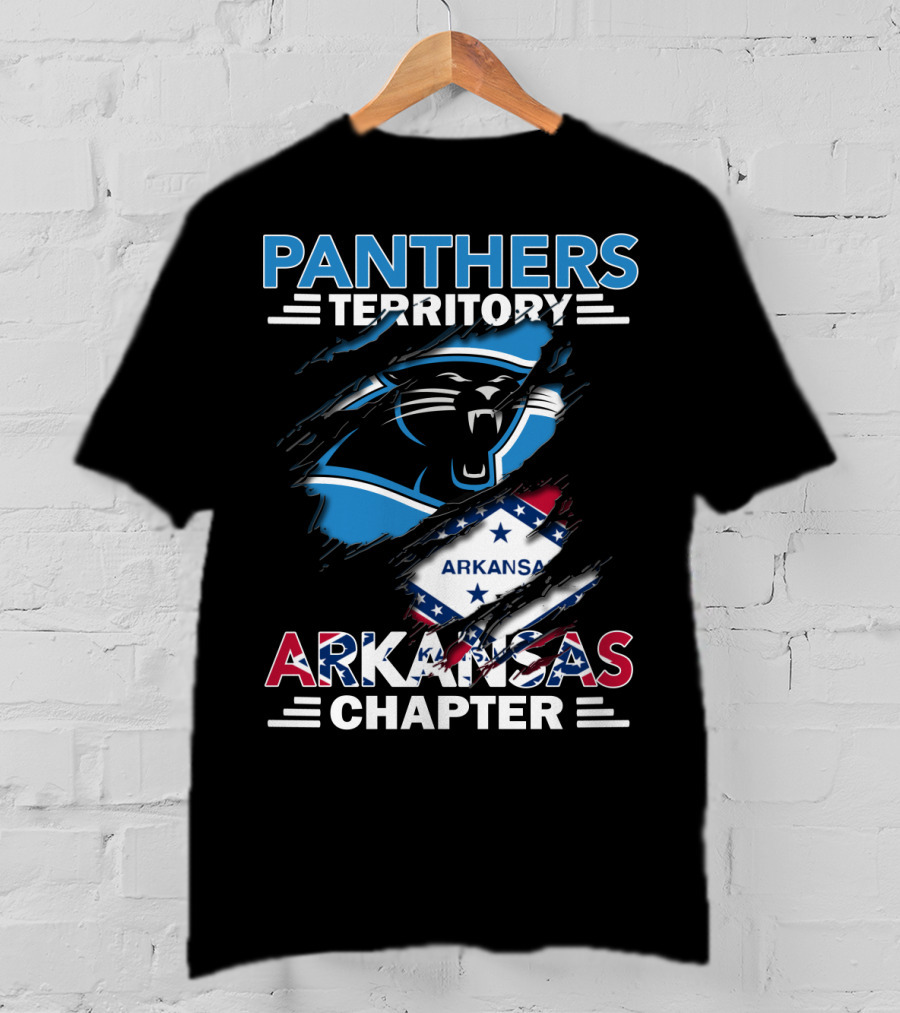 Panthers Territory Arkansas Chapter Logo With Panther And Arkansas Flag Elements T-Shirt