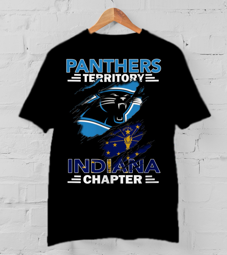 Panthers Territory Indiana Chapter Flag And Panther Face T-Shirt