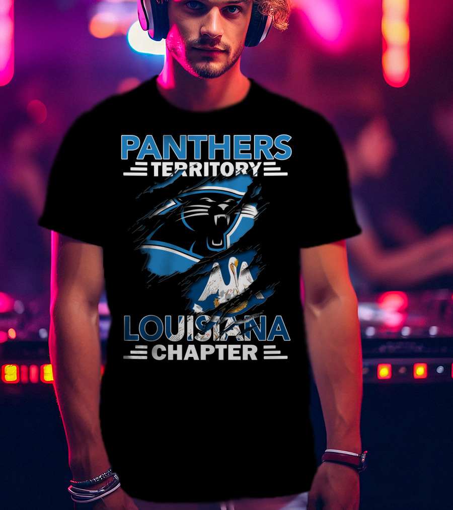 Panthers Territory Louisiana Chapter With Iconic Panther Logo And State T-Shirt