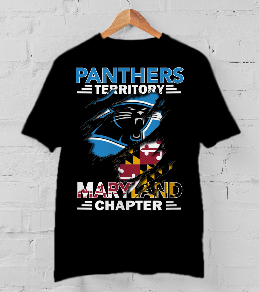Panthers Territory Maryland Chapter Burst With Flag And Panther T-Shirt