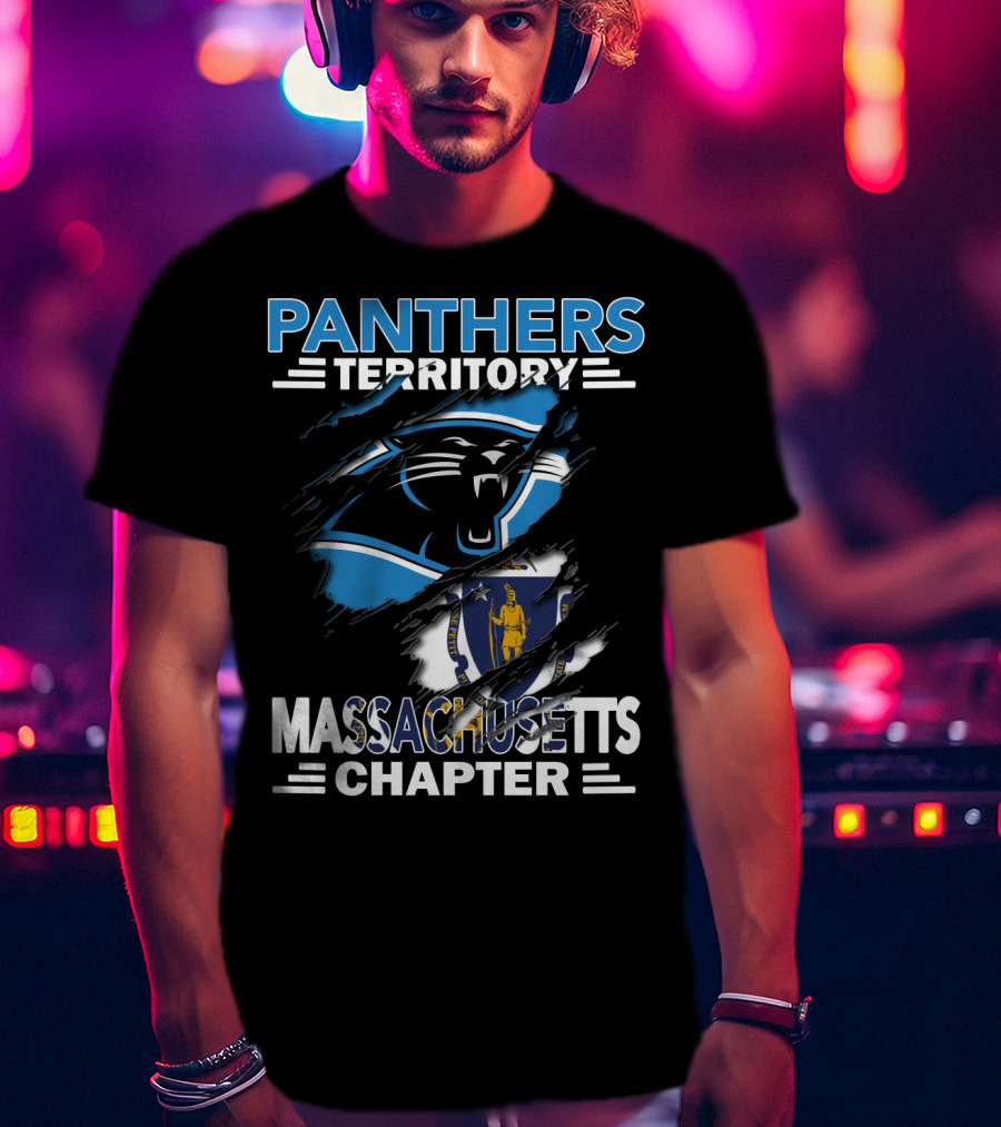 Panthers Territory Massachusetts Chapter NFL Fan Club Badge T-Shirt