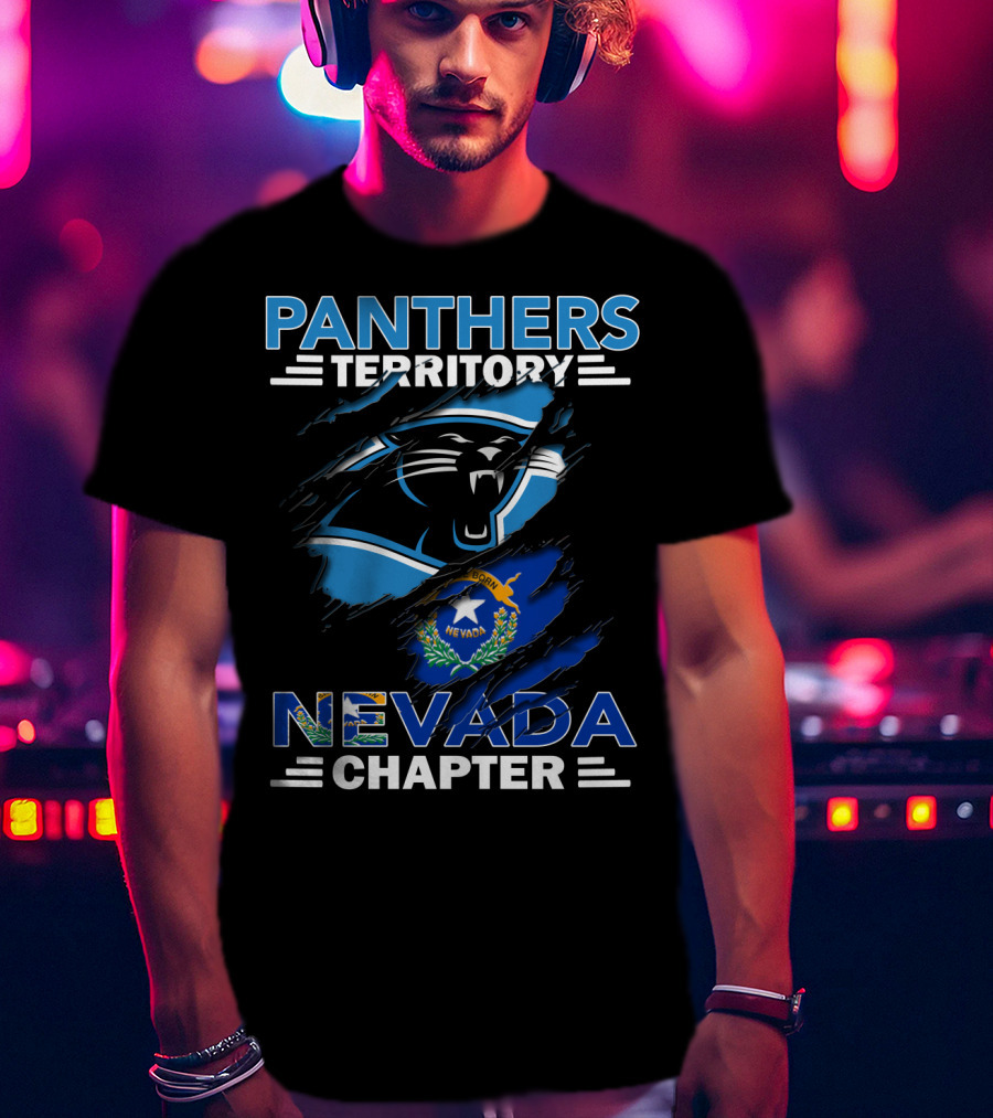 Panthers Territory Nevada Chapter Logo With Nevada State Flag T-Shirt