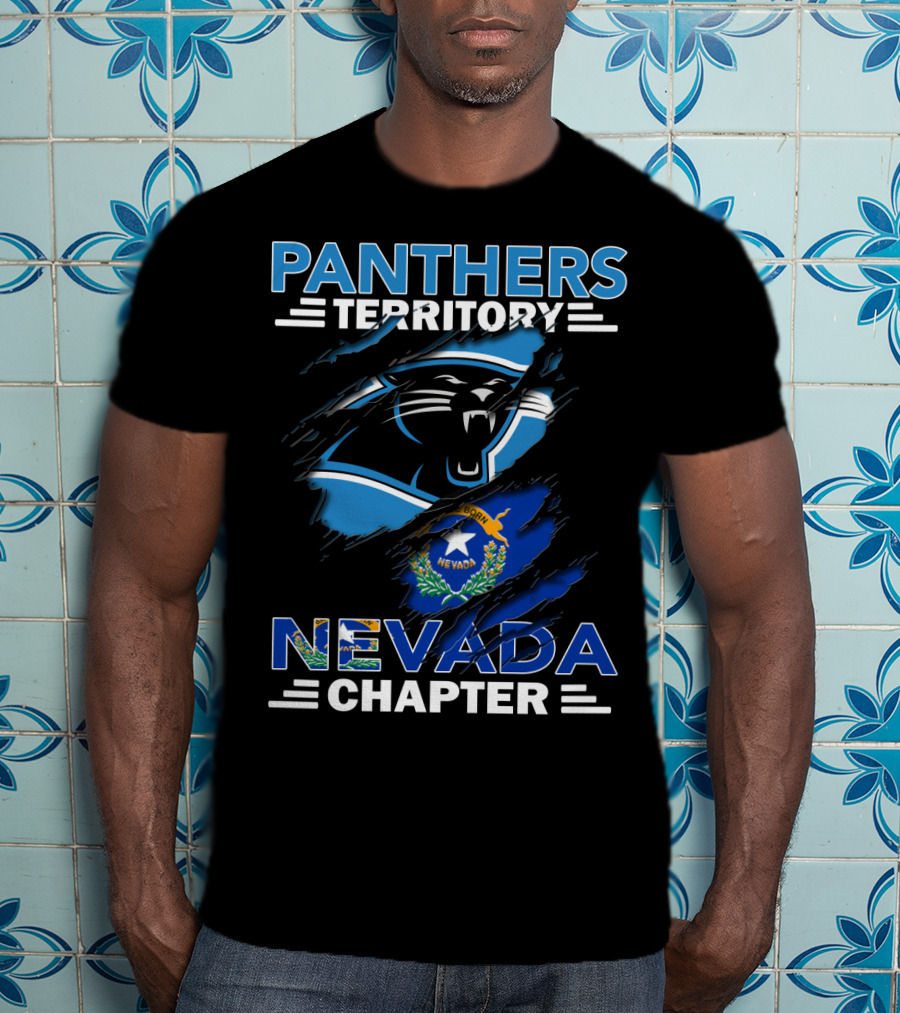Panthers Territory Nevada Chapter Logo With Nevada State Flag T-Shirt