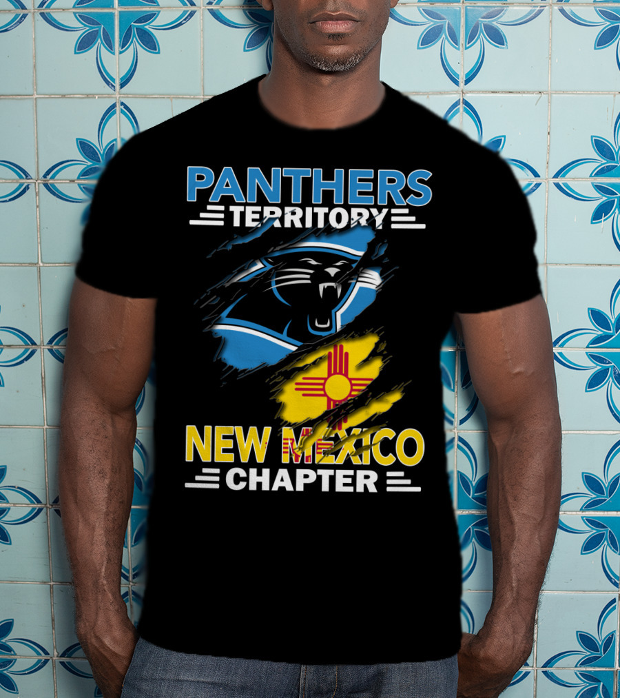 Panthers Territory New Mexico Chapter Zia Symbol Blue Black Panther T-Shirt