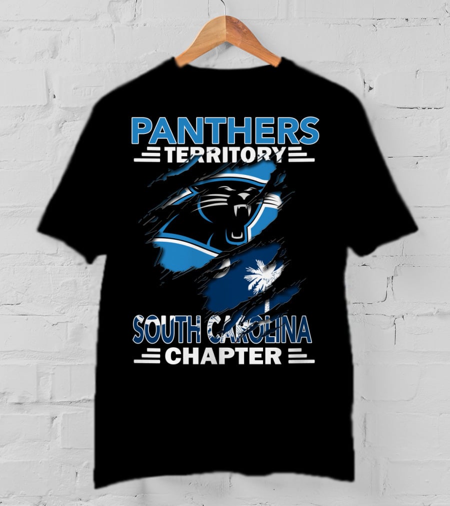 Panthers Territory South Carolina Chapter Logo With Iconic Panther And Palm T-Shirt