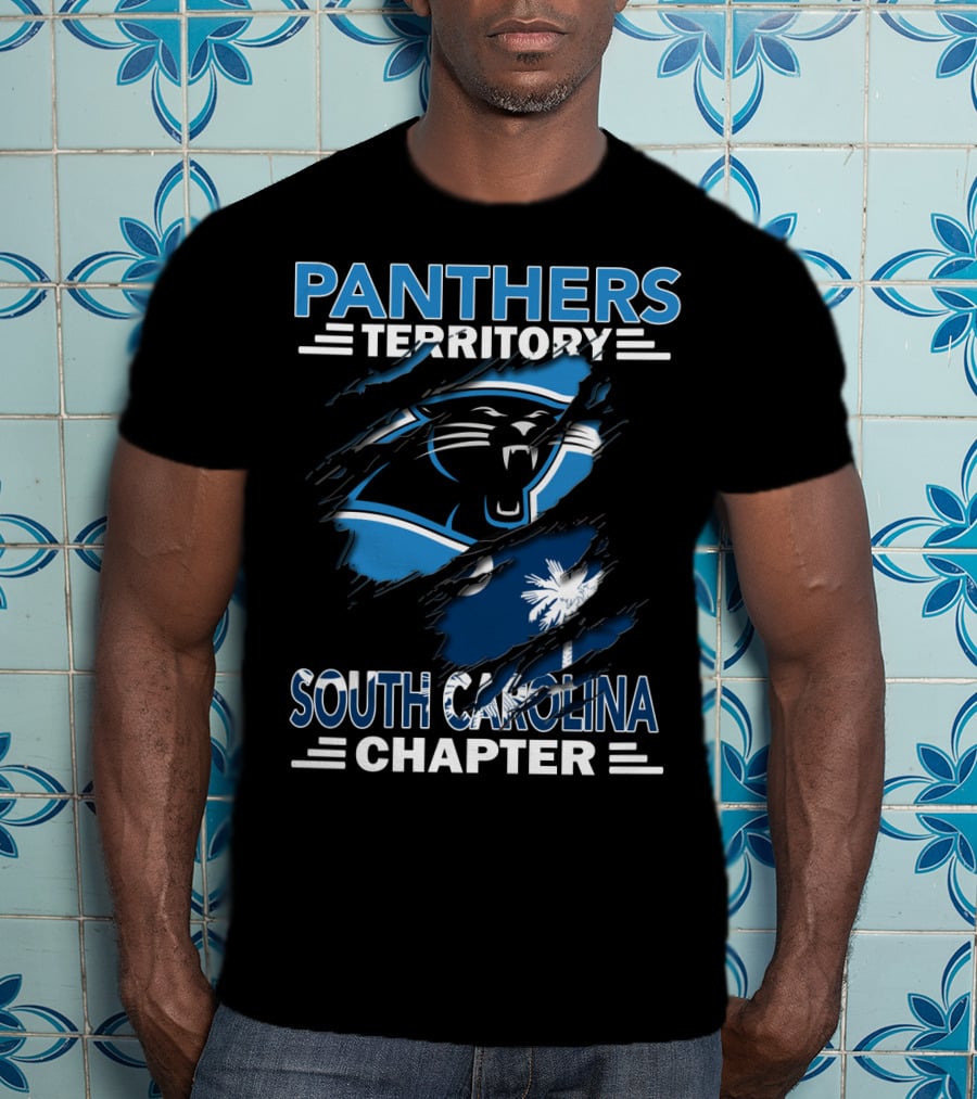 Panthers Territory South Carolina Chapter Logo With Iconic Panther And Palm T-Shirt
