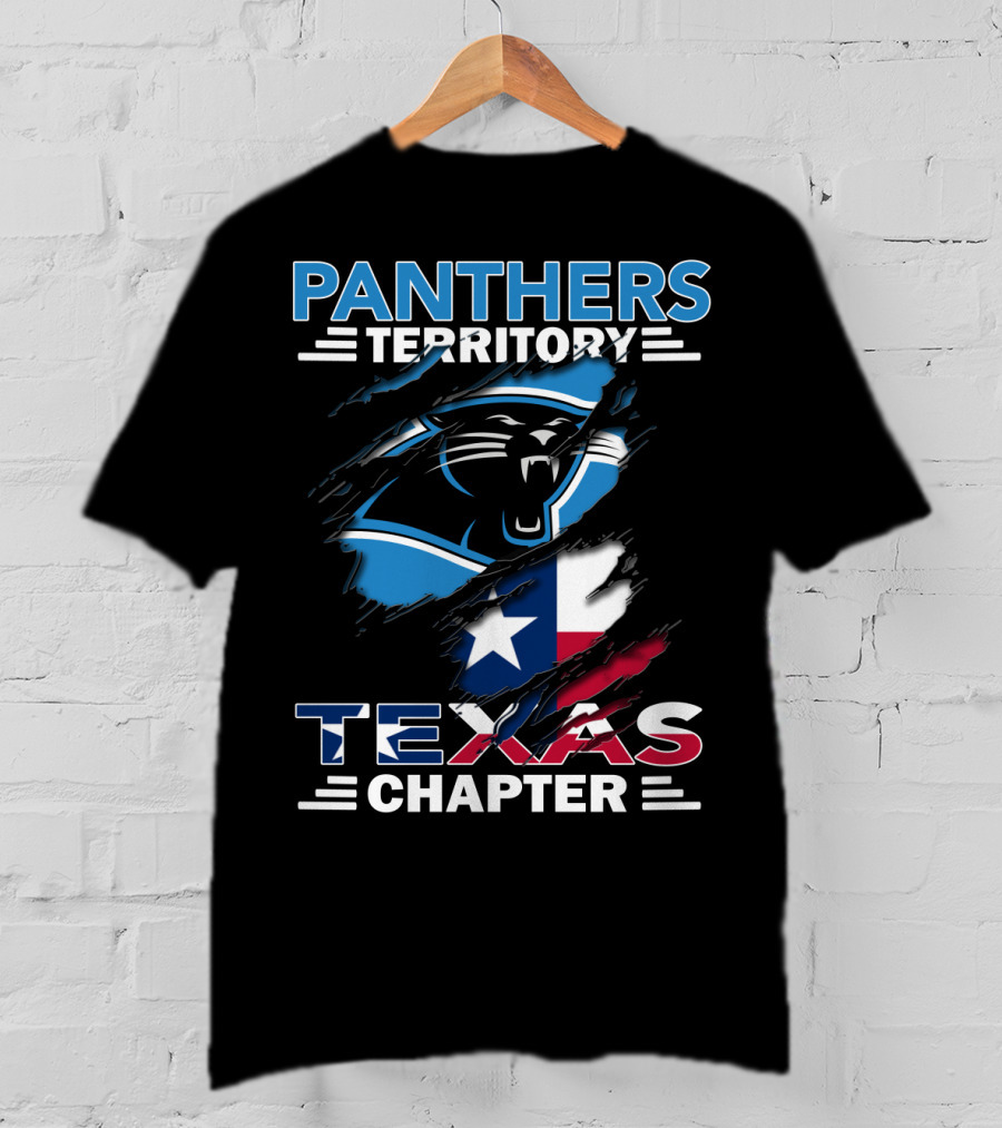 Panthers Territory Texas Chapter Logo With Texas Flag And Panther Emblem T-Shirt