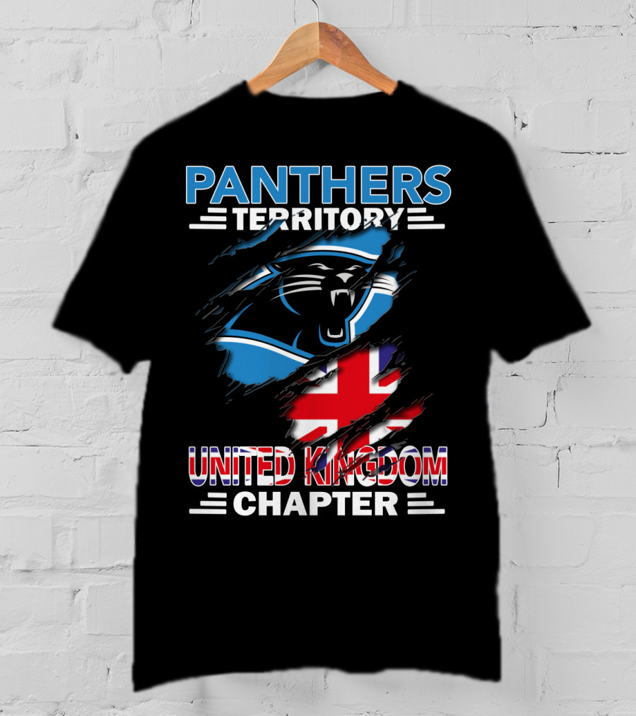 Panthers Territory United Kingdom Chapter British Flag And Panther T-Shirt