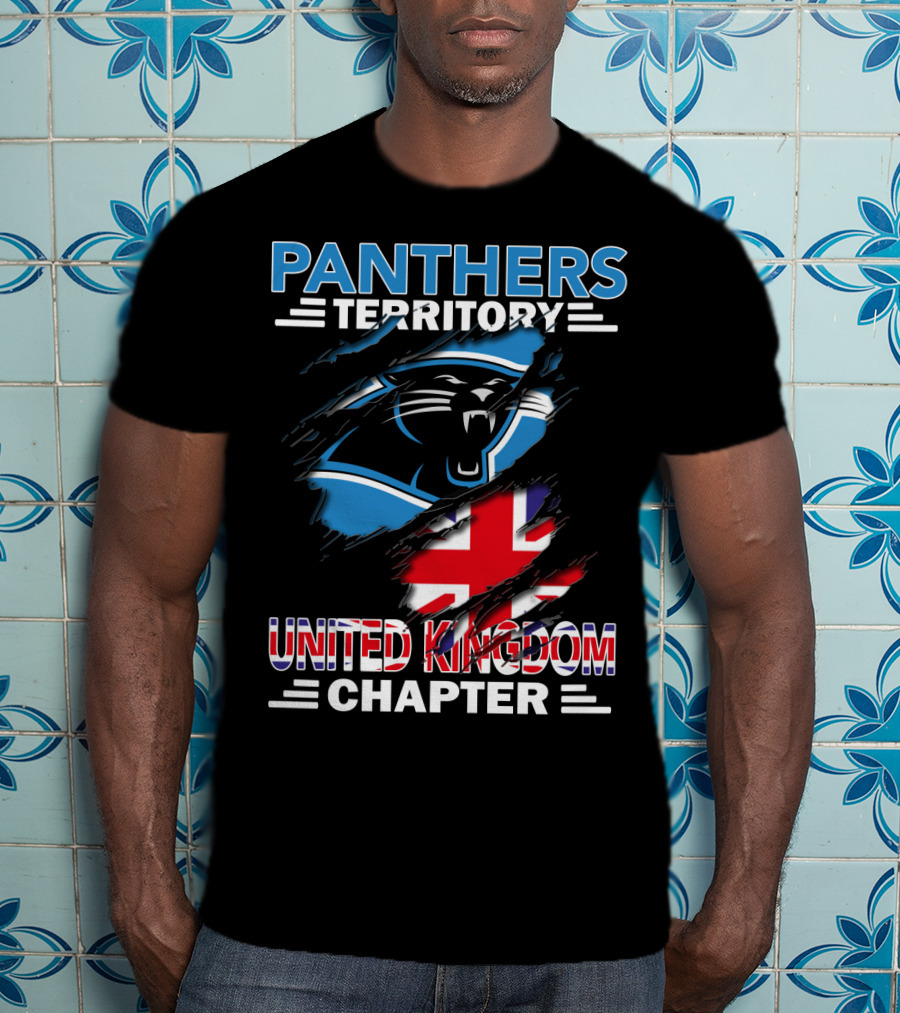 Panthers Territory United Kingdom Chapter British Flag And Panther T-Shirt
