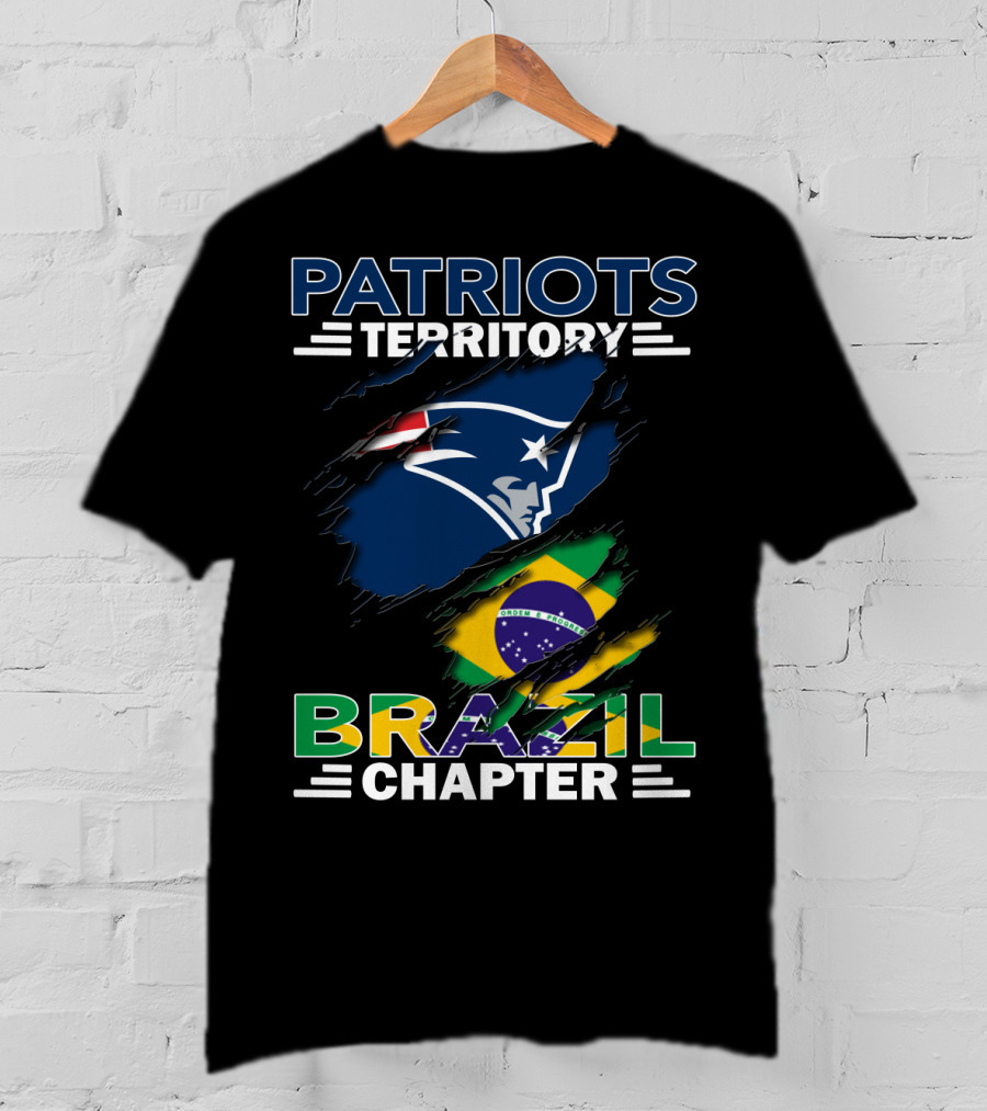 Patriots Territory Brazil Chapter New England Patriots Fan Club Brazil Flag T-Shirt