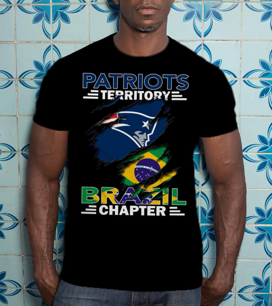 Patriots Territory Brazil Chapter New England Patriots Fan Club Brazil Flag T-Shirt